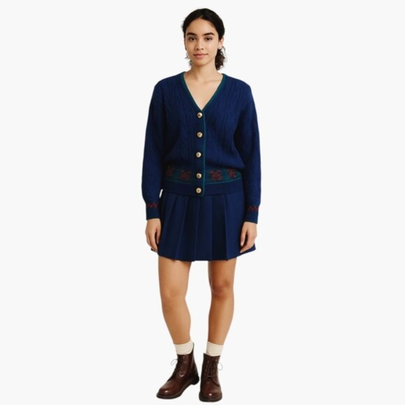 Lauren Ralph Lauren Rare Vintage Cable Cardigan Sweater With Gold Buttons - Picture 17 of 17